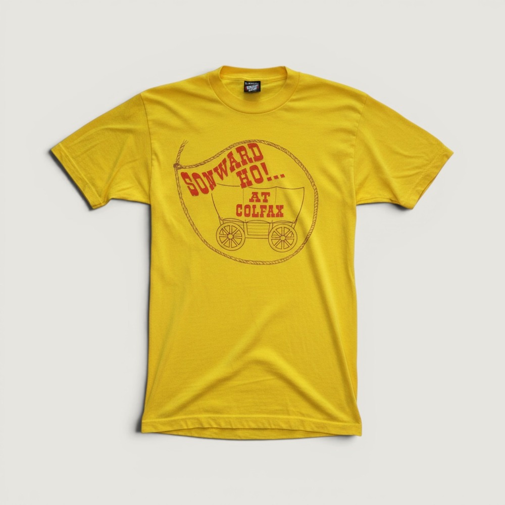 Vtg Screen Stars Best Shirt Mens Med Sonward Ho Colfax Yellow Single Stitch 80s
